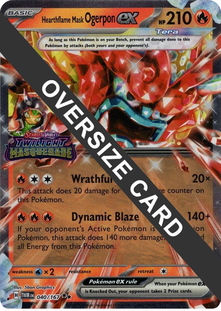 Hearthflame Mask Ogerpon ex (040/167) (Jumbo Card) [Scarlet & Violet: Twilight Masquerade] | Dragon's Lair Comics and Fantasy Houston TX