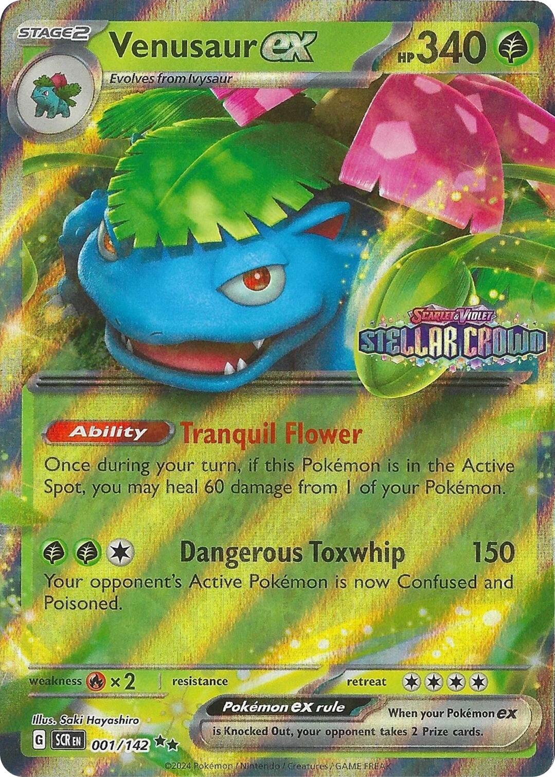 Venusaur ex (001/142) (Stellar Crown Stamp) [Miscellaneous Cards] | Odin's Place