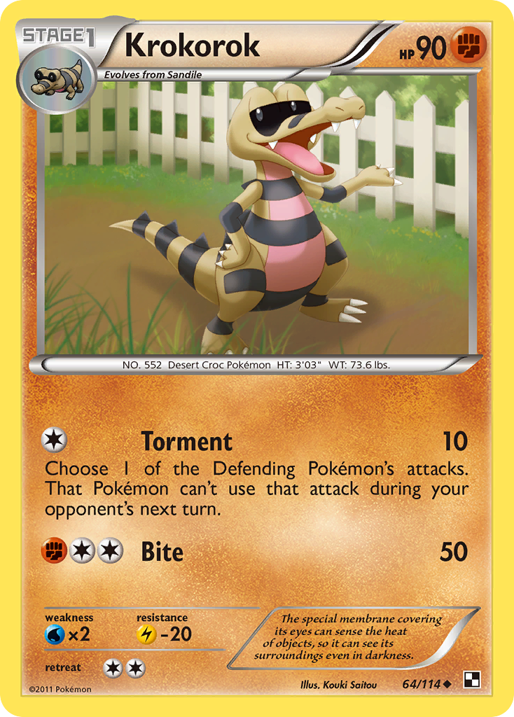 Krokorok (64/114) (League Promo) [Black & White: Base Set] | Odin's Place
