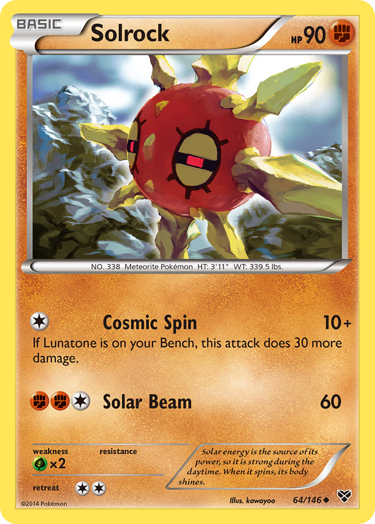 Solrock (64/146) (3rd Place League Challenge Promo) [XY: Base Set] | Odin's Place