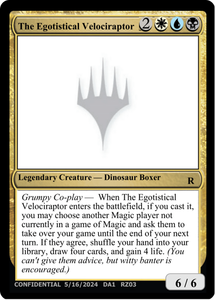 The Egotistical Velociraptor [Mystery Booster 2 Playtest Cards] | Dragon's Lair Comics and Fantasy Houston TX