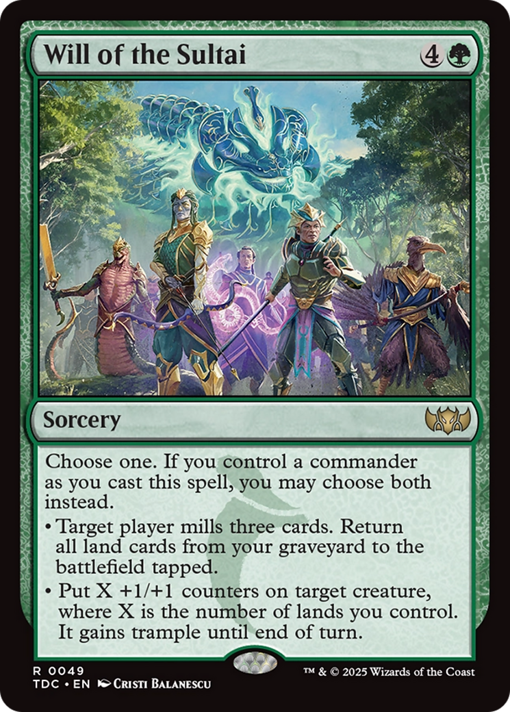 Will of the Sultai [Tarkir: Dragonstorm Commander] | Dragon's Lair Comics and Fantasy Houston TX