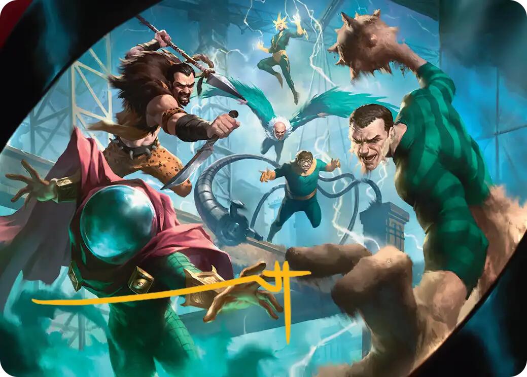 Behold the Sinister Six! Art Card (7/54) (Gold-Stamped Signature) [Marvel's Spider-Man Art Series] | Dragon's Lair Comics and Fantasy Houston TX