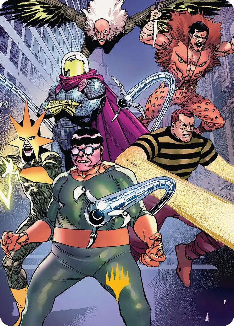 Behold the Sinister Six! Art Card (45/54) (Gold-Stamped Planeswalker Symbol) [Marvel's Spider-Man Art Series] | Dragon's Lair Comics and Fantasy Houston TX