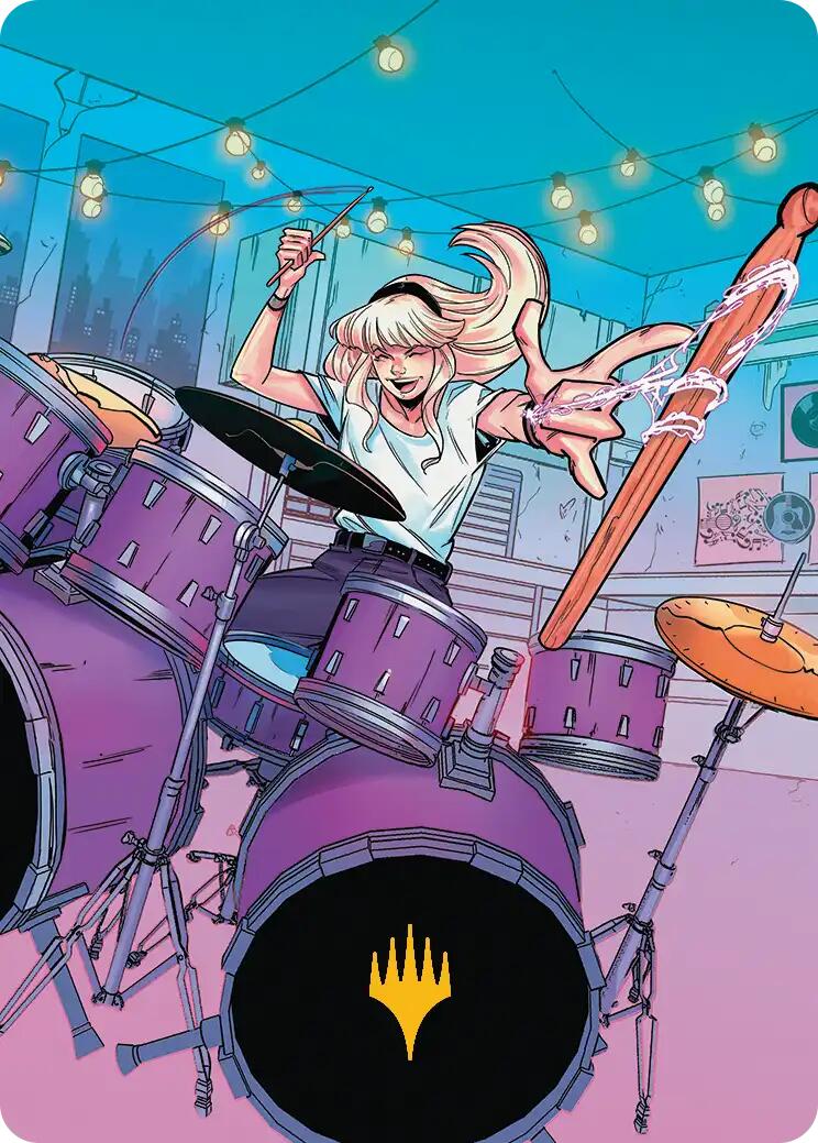 Gwen Stacy Art Card (Gold-Stamped Planeswalker Symbol) (34/54) [Marvel's Spider-Man Art Series] | Dragon's Lair Comics and Fantasy Houston TX