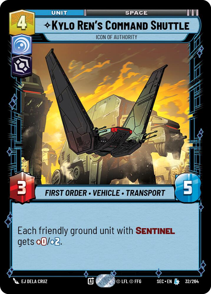 Kylo Ren's Command Shuttle (32/264) - Icon of Authority (32/264) [Secrets of Power] | Odin's Place
