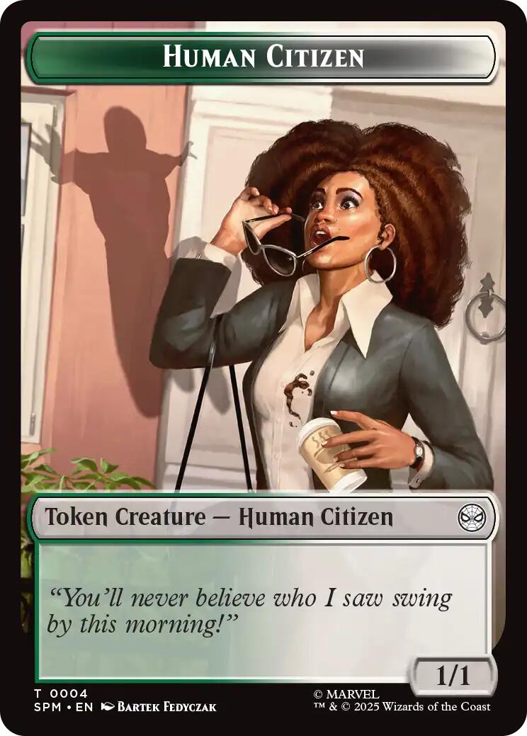Human Citizen // Treasure Double-Sided Token [Marvel's Spider-Man Tokens] | Dragon's Lair Comics and Fantasy Houston TX