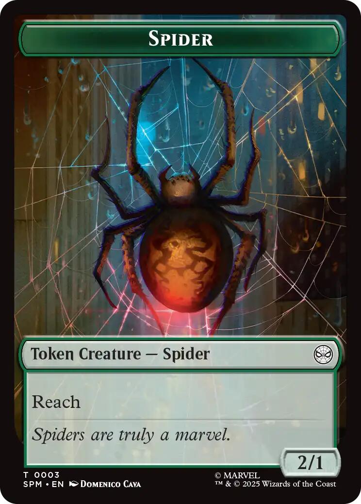 Spider // Food Double-Sided Token [Marvel's Spider-Man Tokens] | Dragon's Lair Comics and Fantasy Houston TX