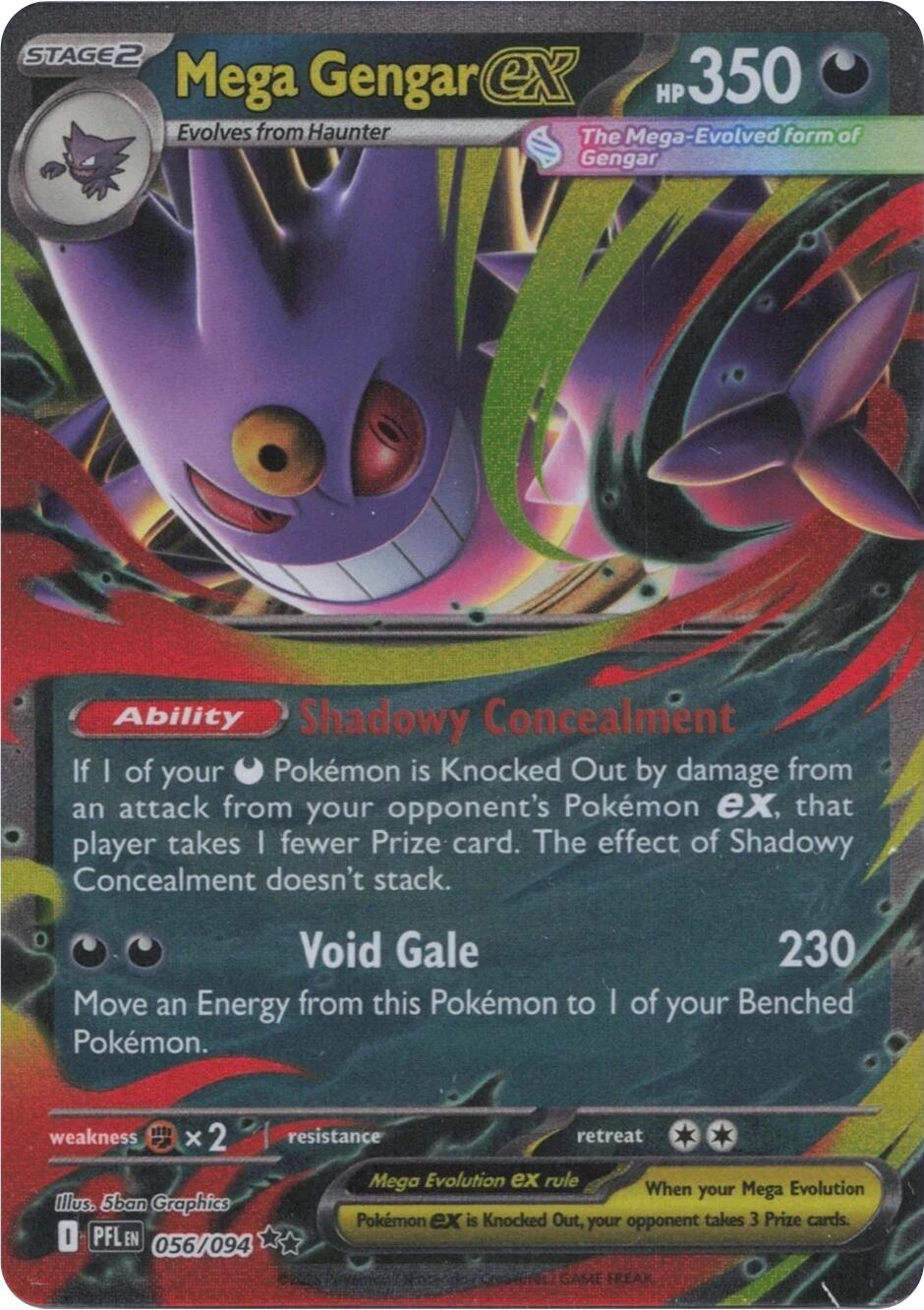 Mega Gengar ex (056/094) [Mega Evolution: Phantasmal Flames] | Dragon's Lair Comics and Fantasy Houston TX