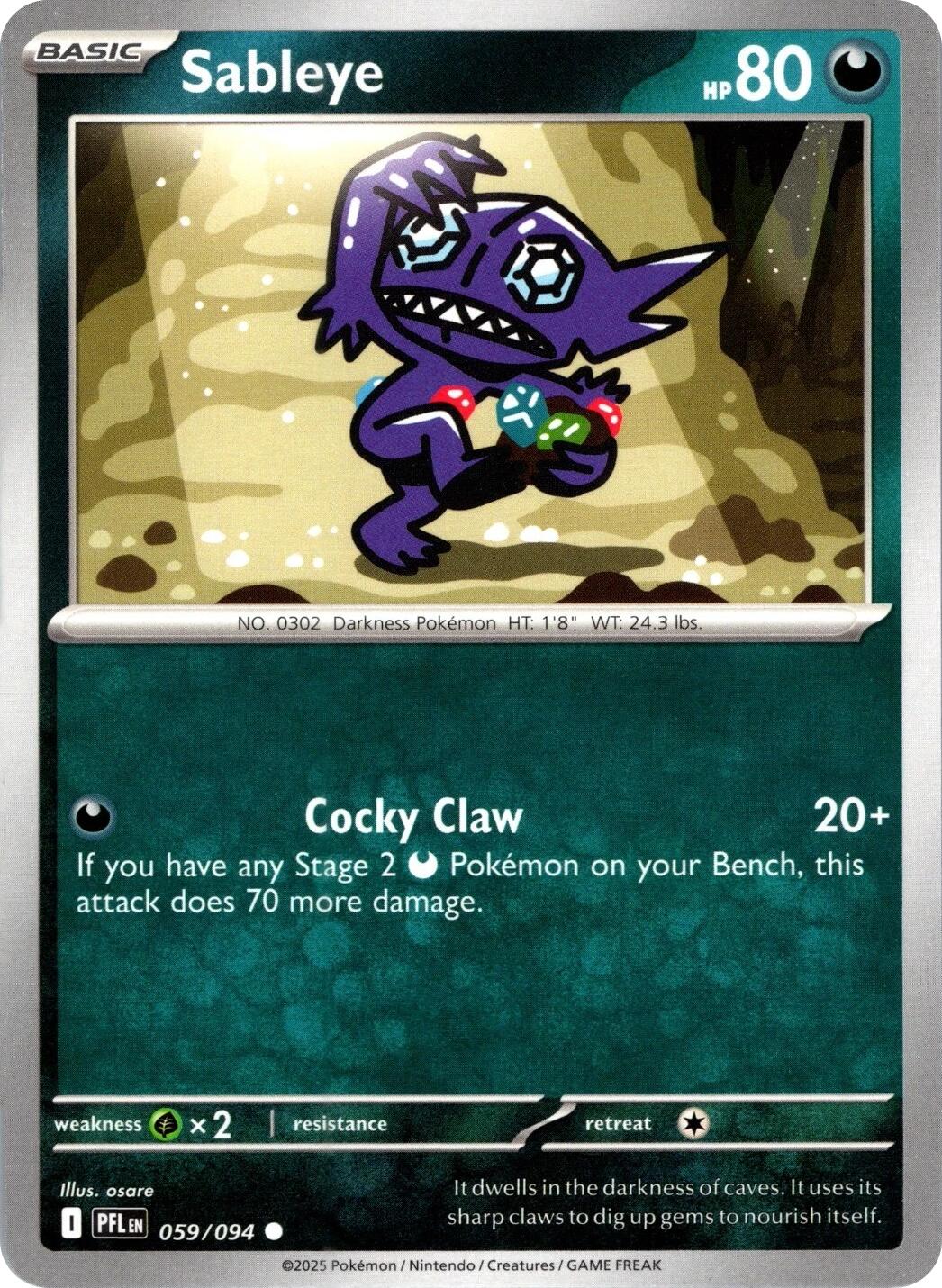 Sableye (059/094) [Mega Evolution: Phantasmal Flames] | Dragon's Lair Comics and Fantasy Houston TX