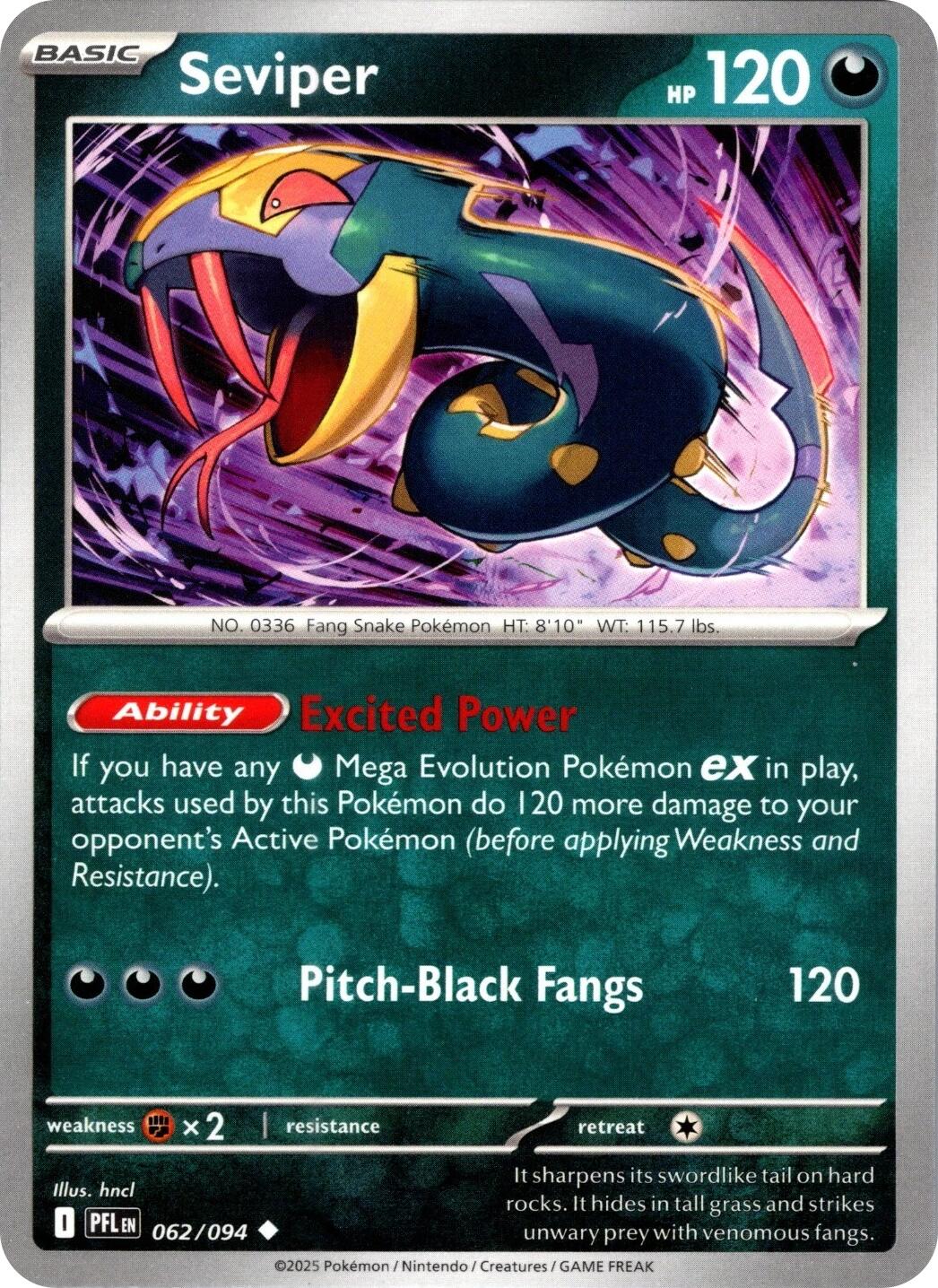 Seviper (062/094) [Mega Evolution: Phantasmal Flames] | Dragon's Lair Comics and Fantasy Houston TX