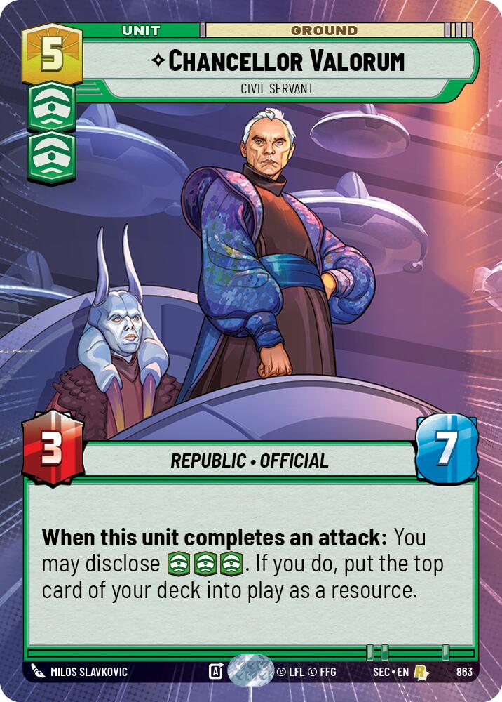 Chancellor Valorum - Civil Servant (Hyperspace Foil) (863) (863) [Secrets of Power] | Odin's Place