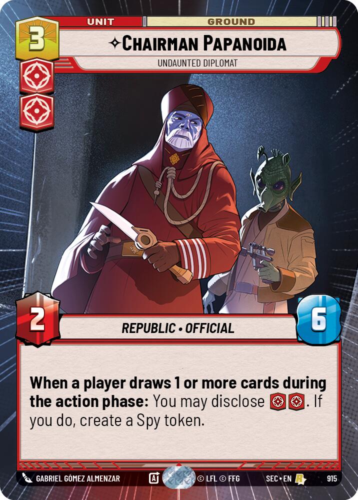Chairman Papanoida - Undaunted Diplomat (Hyperspace Foil) (915) (915) [Secrets of Power] | Odin's Place