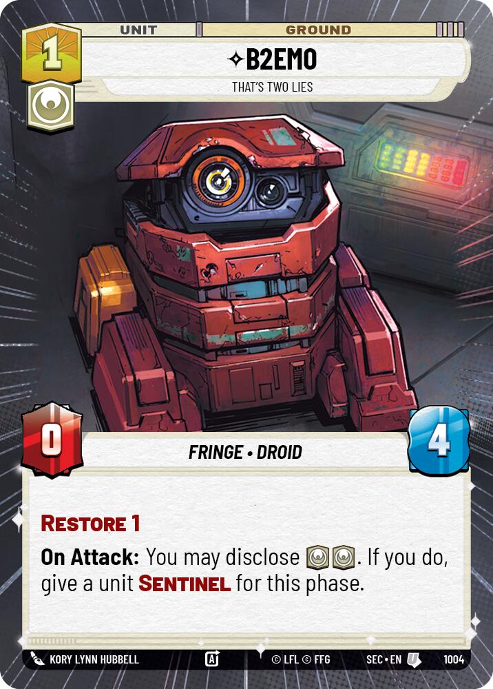 B2EMO - That's Two Lies (Hyperspace Foil) (1004) (1004) [Secrets of Power] | Dragon's Lair Comics and Fantasy Houston TX