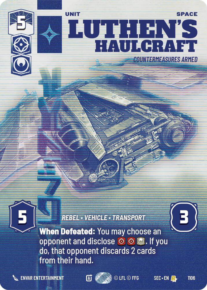 Luthen's Haulcraft - Countermeasures Armed (Prestige Foil) (1106) (1106) [Secrets of Power] | Odin's Place