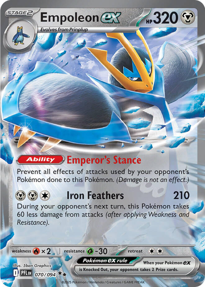 Empoleon ex (070/094) [Mega Evolution: Phantasmal Flames] | Dragon's Lair Comics and Fantasy Houston TX