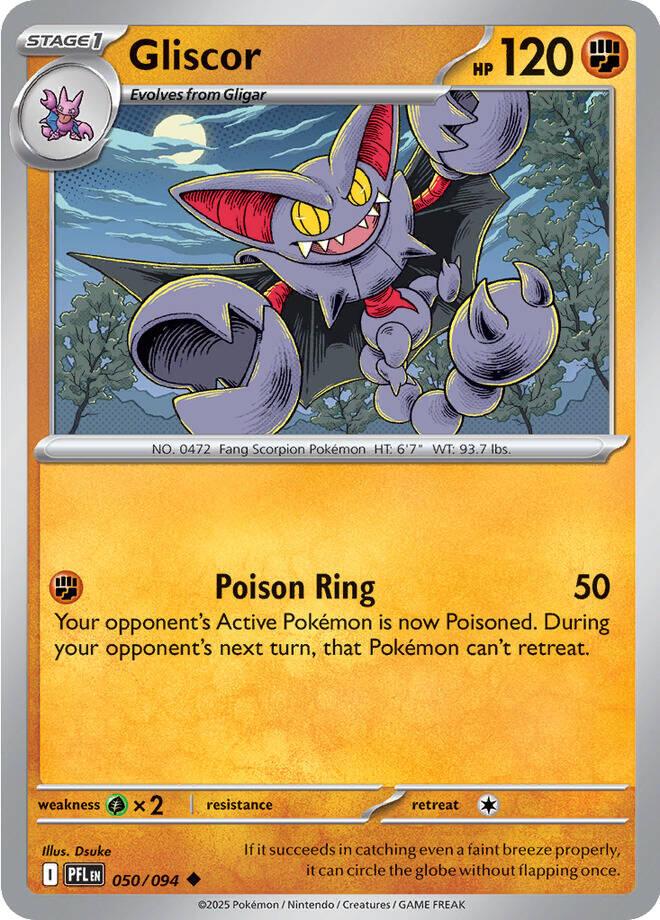 Gliscor (050/094) [Mega Evolution: Phantasmal Flames] | Dragon's Lair Comics and Fantasy Houston TX