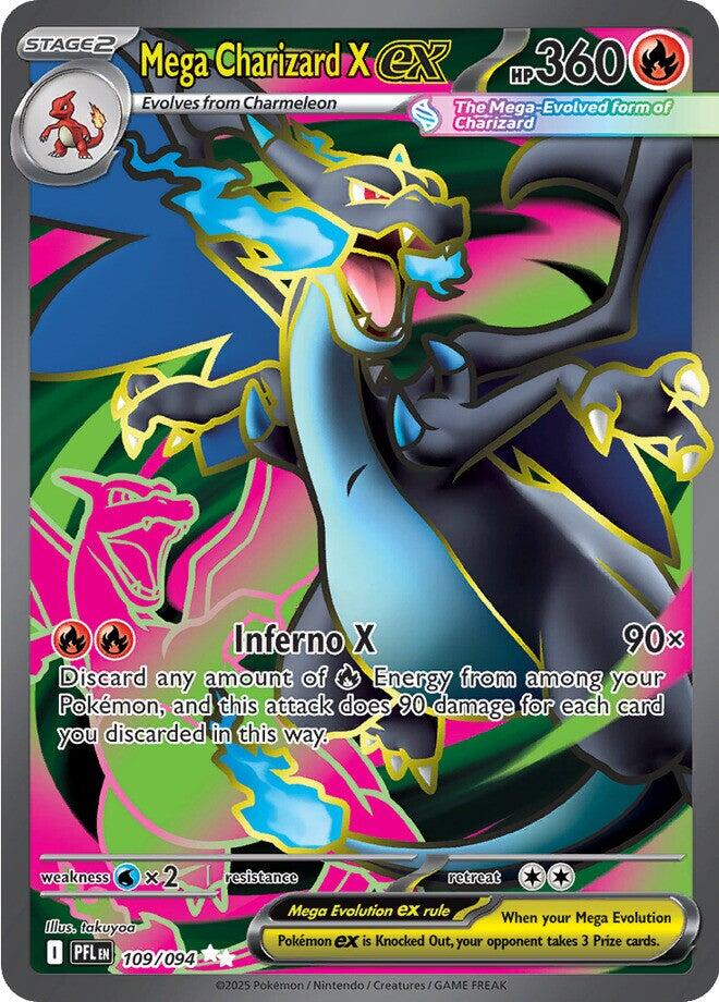Mega Charizard X ex (109/094) [Mega Evolution: Phantasmal Flames] | Dragon's Lair Comics and Fantasy Houston TX