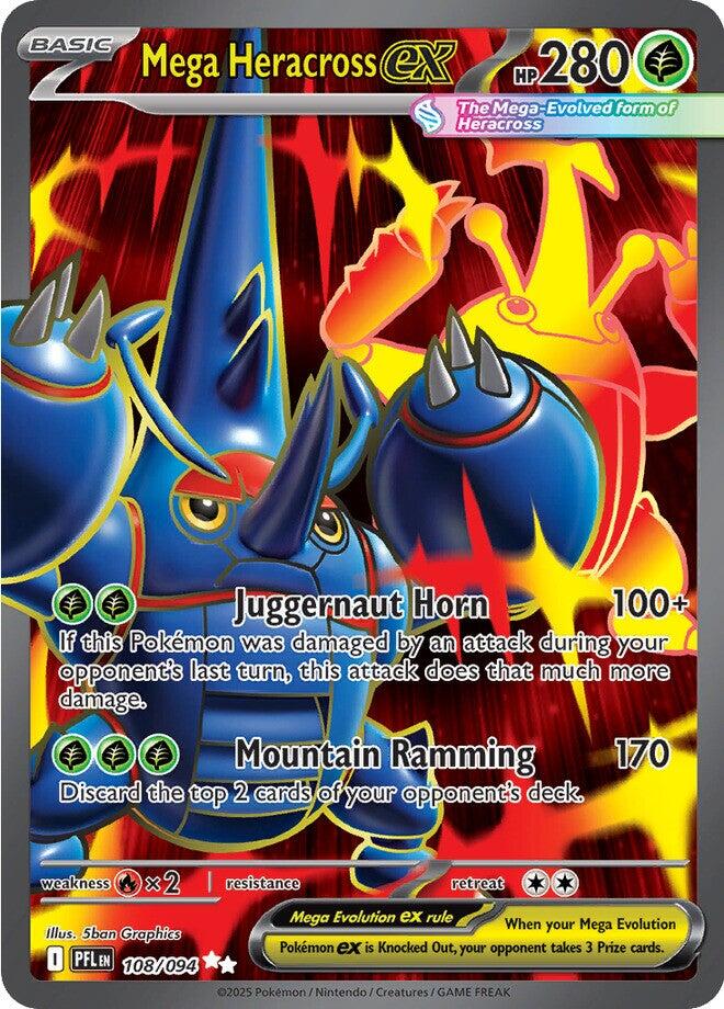 Mega Heracross ex (108/094) [Mega Evolution: Phantasmal Flames] | Dragon's Lair Comics and Fantasy Houston TX