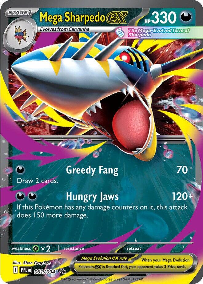 Mega Sharpedo ex (061/094) [Mega Evolution: Phantasmal Flames] | Dragon's Lair Comics and Fantasy Houston TX