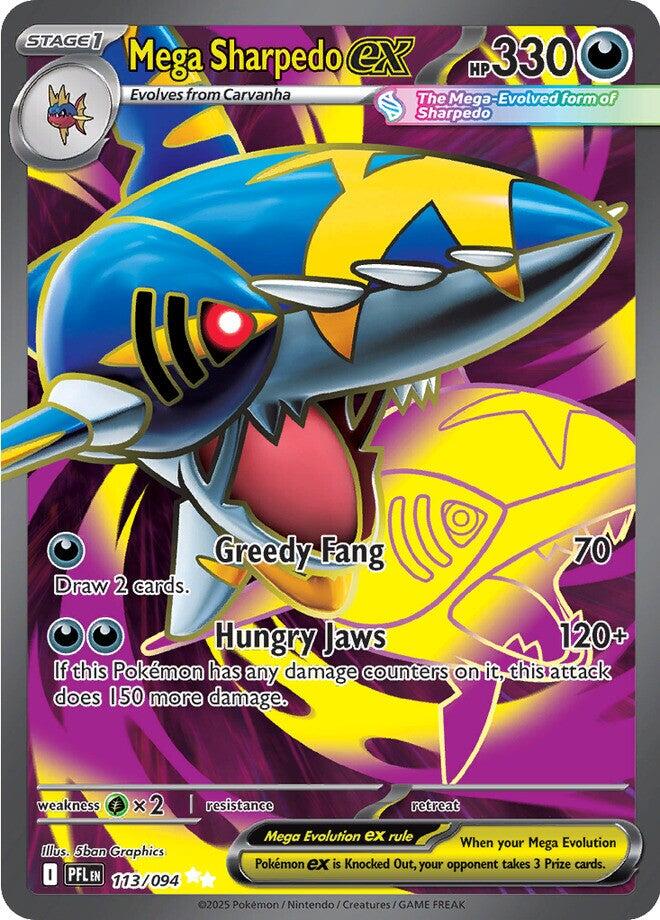 Mega Sharpedo ex (113/094) [Mega Evolution: Phantasmal Flames] | Dragon's Lair Comics and Fantasy Houston TX