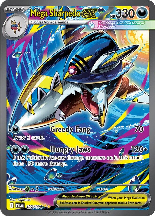 Mega Sharpedo ex (127/094) [Mega Evolution: Phantasmal Flames] | Dragon's Lair Comics and Fantasy Houston TX