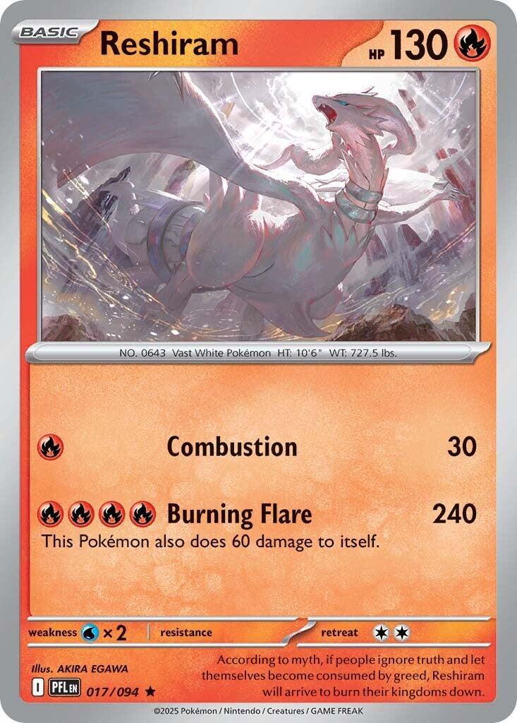 Reshiram (017/094) [Mega Evolution: Phantasmal Flames] | Dragon's Lair Comics and Fantasy Houston TX