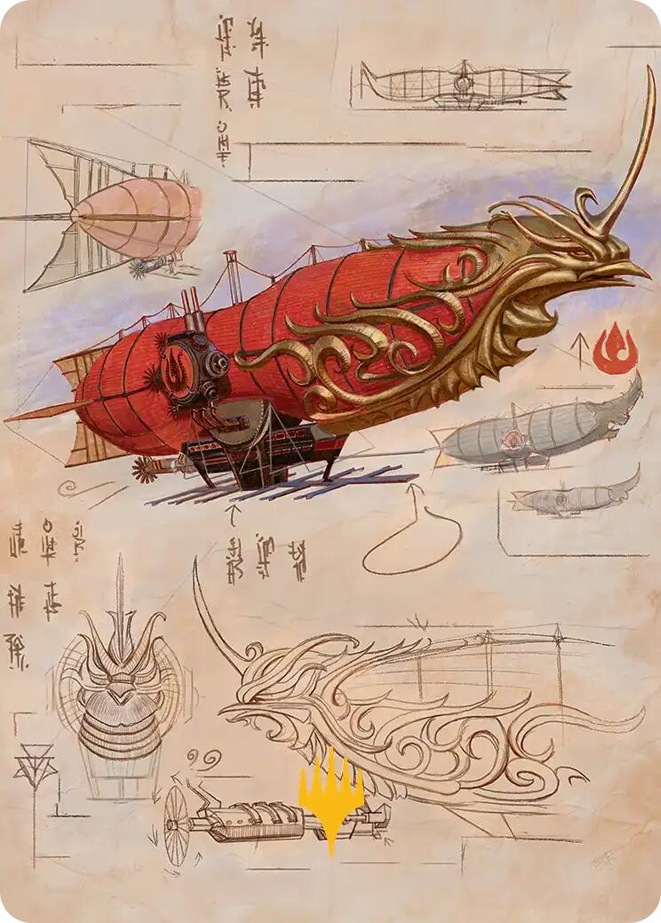 Phoenix Fleet Airship Art Card (Gold-Stamped Planeswalker Symbol) [Avatar: The Last Airbender Art Series] | Dragon's Lair Comics and Fantasy Houston TX