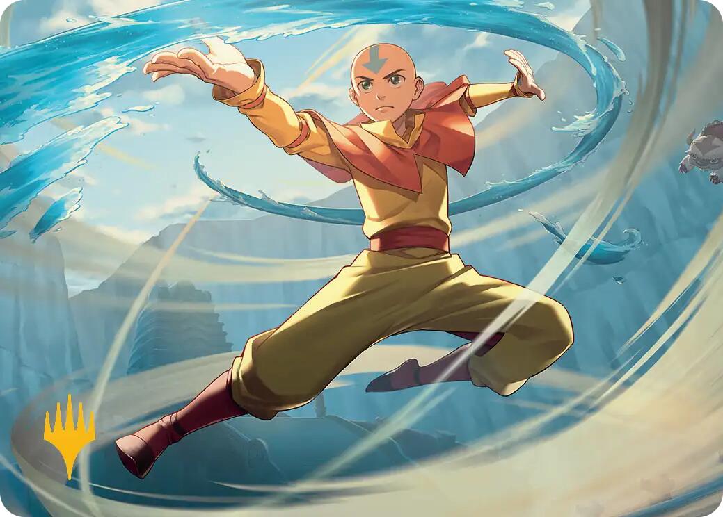 Aang, Swift Savior Art Card (Gold-Stamped Planeswalker Symbol) [Avatar: The Last Airbender Art Series] | Dragon's Lair Comics and Fantasy Houston TX