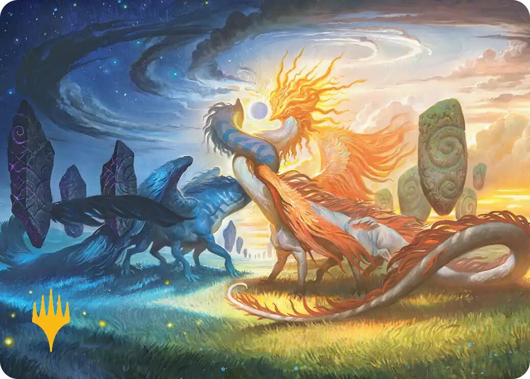 Celestial Reunion Art Card (19/54) (Gold-Stamped Planeswalker Symbol) [Lorwyn Eclipsed Art Series] | Odin's Place