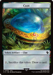 Clue // Treasure Double-Sided Token (Surge Foil) [FINAL FANTASY Commander Tokens] | Dragon's Lair Comics and Fantasy Houston TX