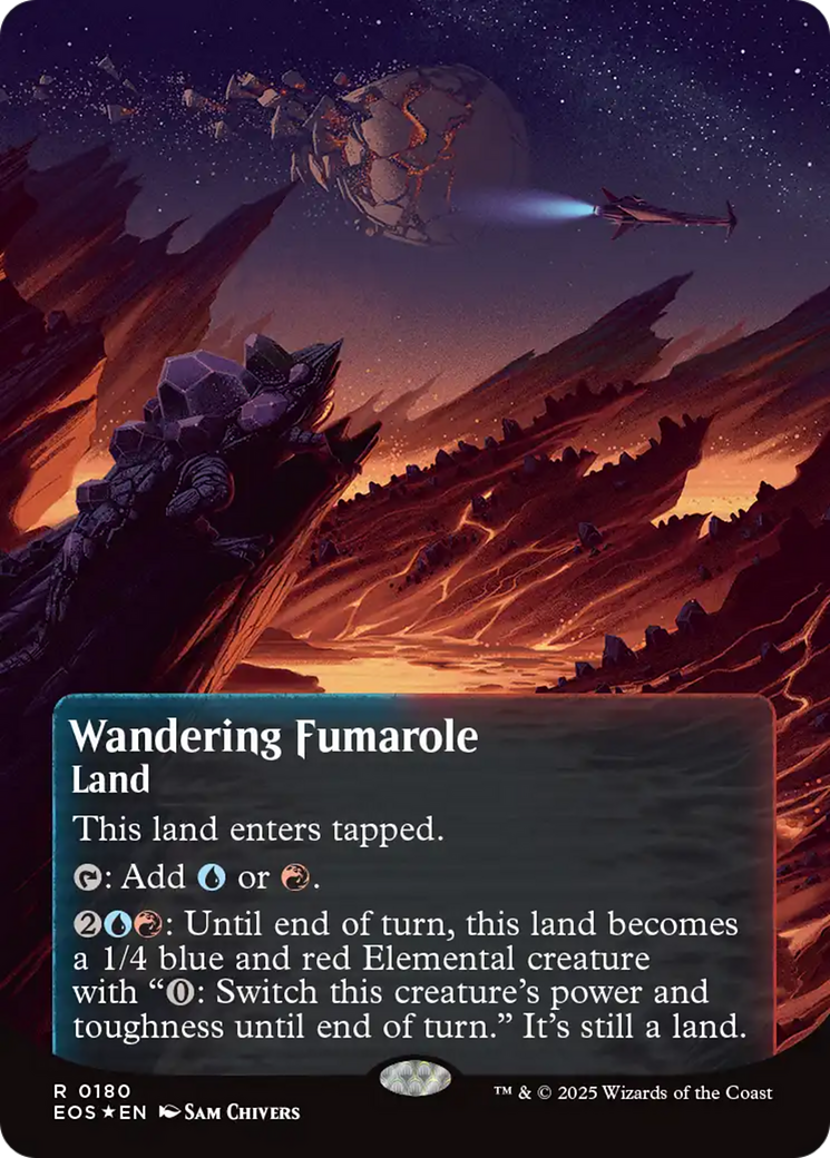 Wandering Fumarole (0180) (Borderless) (Galaxy Foil) [Edge of Eternities: Stellar Sights] | Dragon's Lair Comics and Fantasy Houston TX