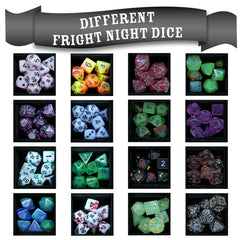 1985 Games: Fright Night Mystery Dice – Spooky Dice, Pin and Sticker Blind Bag | Dragon's Lair Comics and Fantasy Houston TX