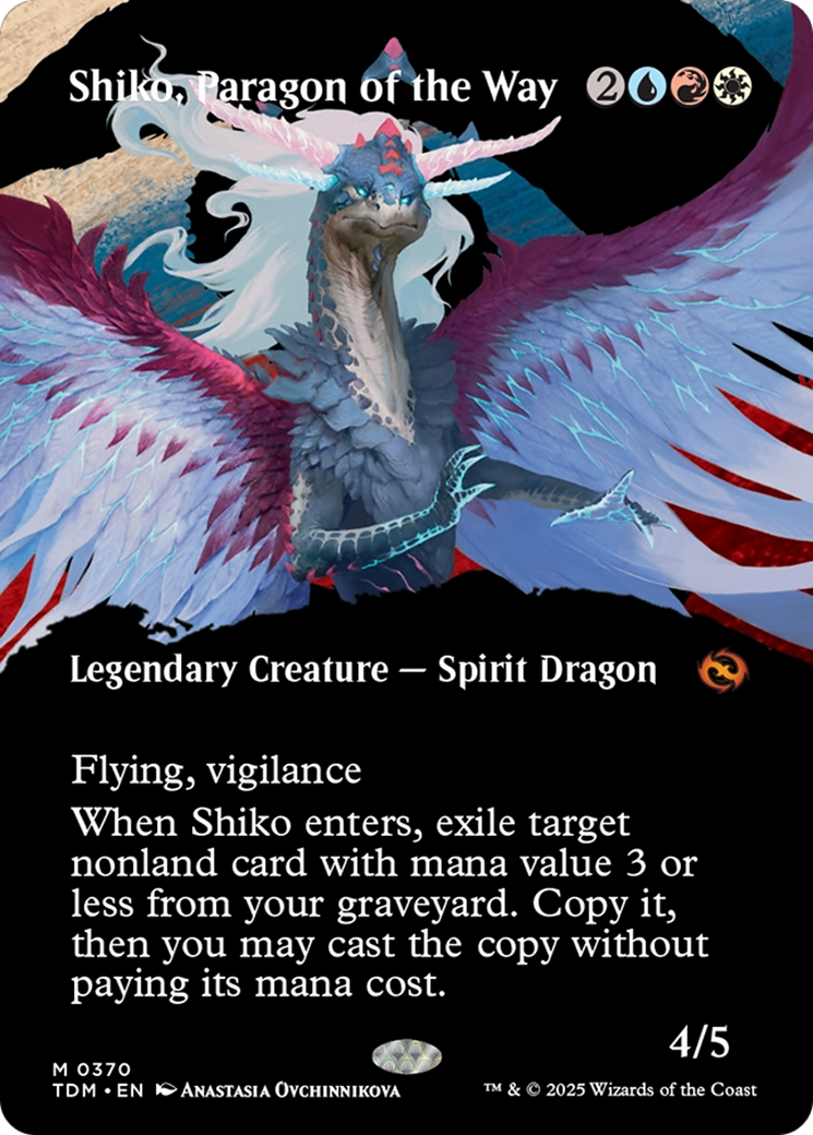 Shiko, Paragon of the Way (Borderless) [Tarkir: Dragonstorm] | Dragon's Lair Comics and Fantasy Houston TX