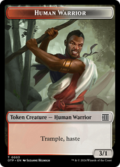 Human Warrior // Plot Double-Sided Token [Outlaws of Thunder Junction: Breaking News Tokens] | Dragon's Lair Comics and Fantasy Houston TX