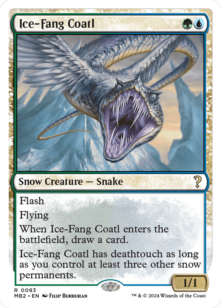 Ice-Fang Coatl (White Border) [Mystery Booster 2] | Dragon's Lair Comics and Fantasy Houston TX