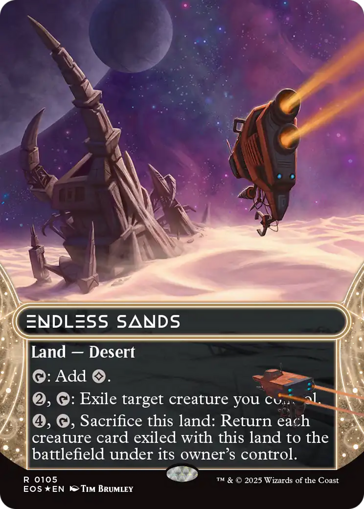 Endless Sands (0105) (Borderless) (Galaxy Foil) [Edge of Eternities: Stellar Sights] | Dragon's Lair Comics and Fantasy Houston TX