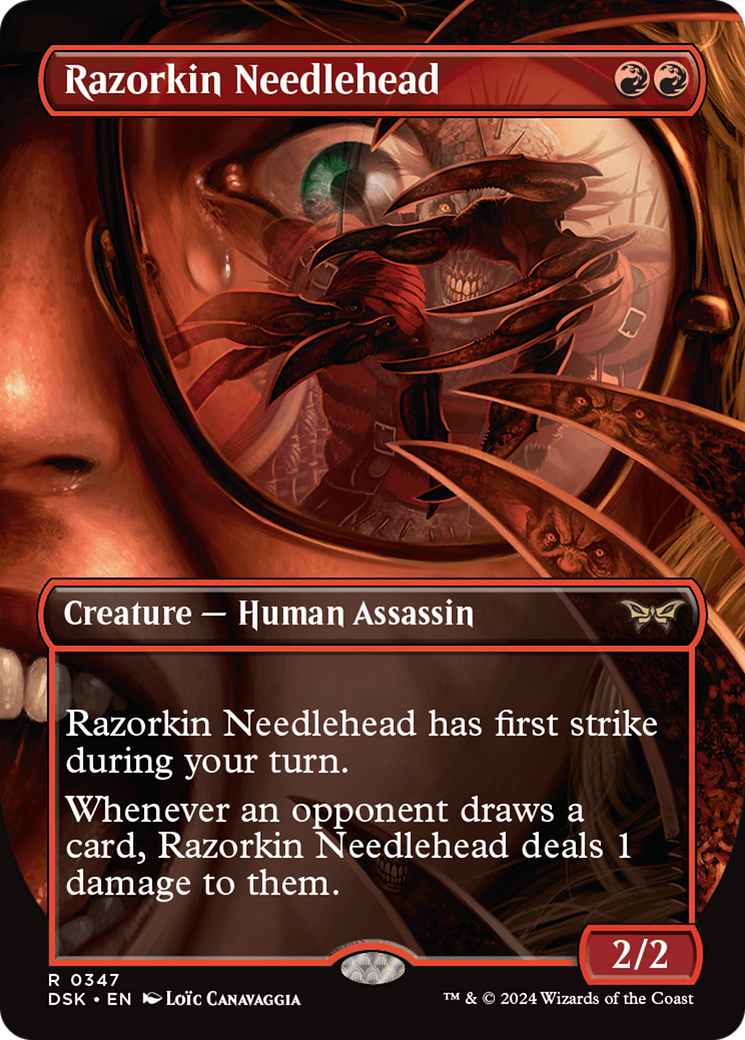 Razorkin Needlehead (Borderless) [Duskmourn: House of Horror] | Dragon's Lair Comics and Fantasy Houston TX