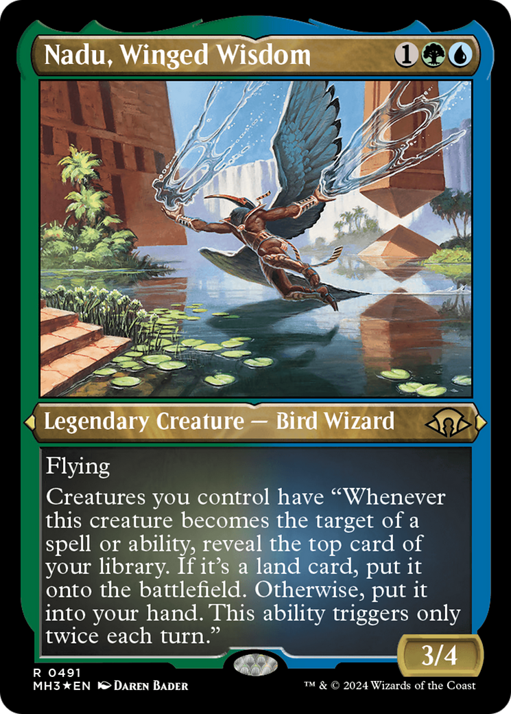 Nadu, Winged Wisdom (Foil Etched) [Modern Horizons 3] | Dragon's Lair Comics and Fantasy Houston TX