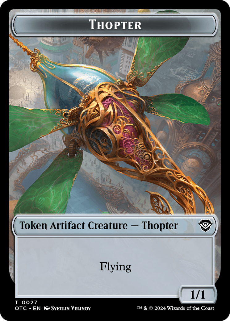 Thopter // Treasure Double-Sided Token [Outlaws of Thunder Junction Commander Tokens] | Dragon's Lair Comics and Fantasy Houston TX