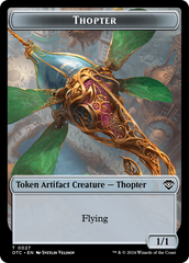 Thopter // Manifest Double-Sided Token [Outlaws of Thunder Junction Commander Tokens] | Dragon's Lair Comics and Fantasy Houston TX