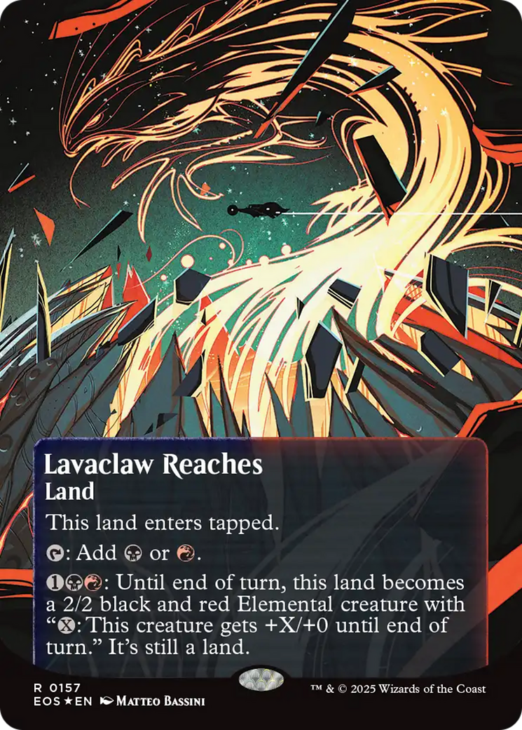 Lavaclaw Reaches (0157) (Borderless) (Galaxy Foil) [Edge of Eternities: Stellar Sights] | Dragon's Lair Comics and Fantasy Houston TX