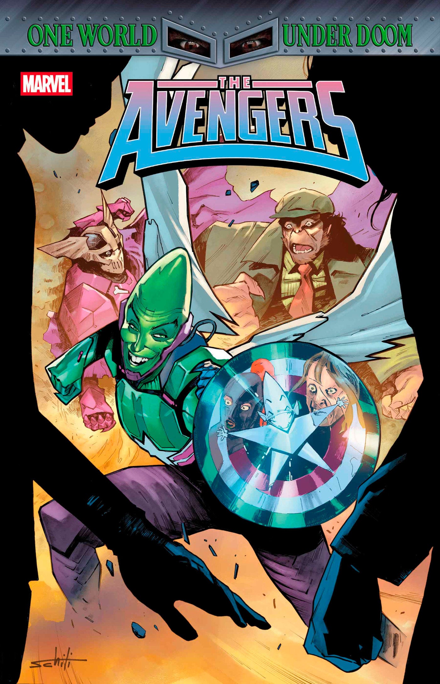 Avengers #26 Valerio Schiti Impossible Man Pop-Up Variant [Doom] | Dragon's Lair Comics and Fantasy Houston TX
