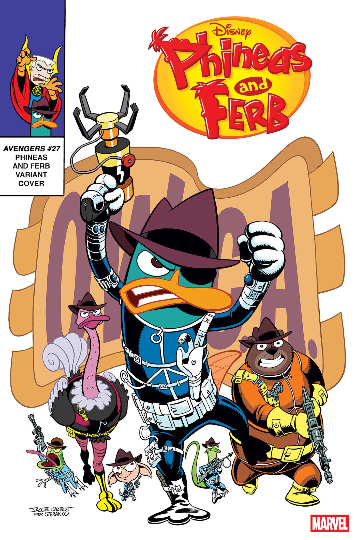 Avengers #27 Jacob Chabot Phineas And Ferb Variant [Doom] | Dragon's Lair Comics and Fantasy Houston TX