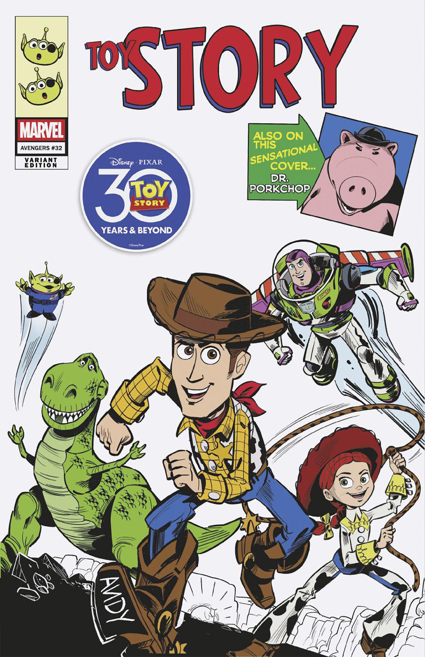 Avengers #32 Marco Forcelloni Pixar Toy Story Homage Variant | Dragon's Lair Comics and Fantasy Houston TX