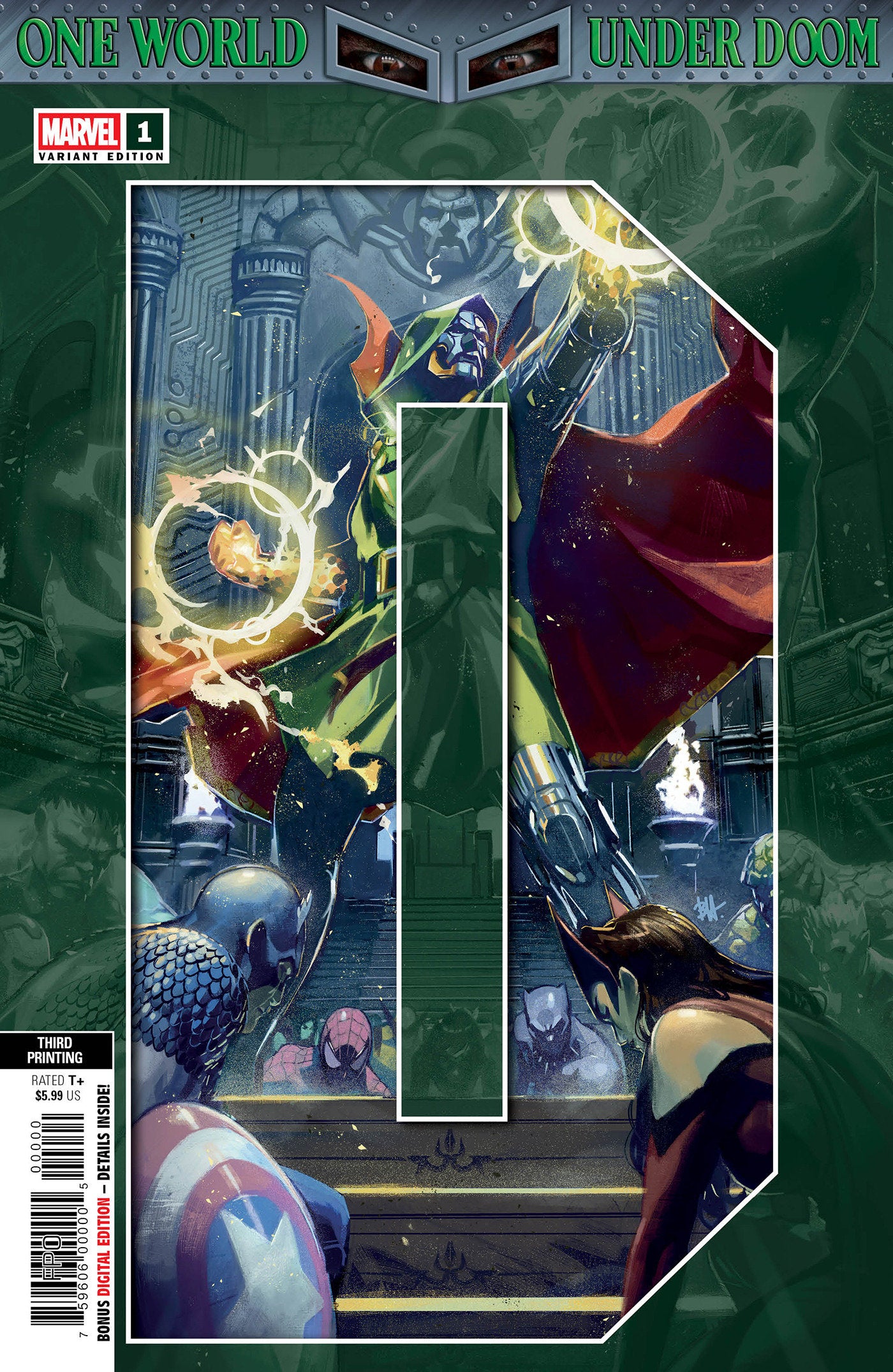 One World Under Doom #1 Ben Harvey 3RD Printing Variant | Dragon's Lair Comics and Fantasy Houston TX