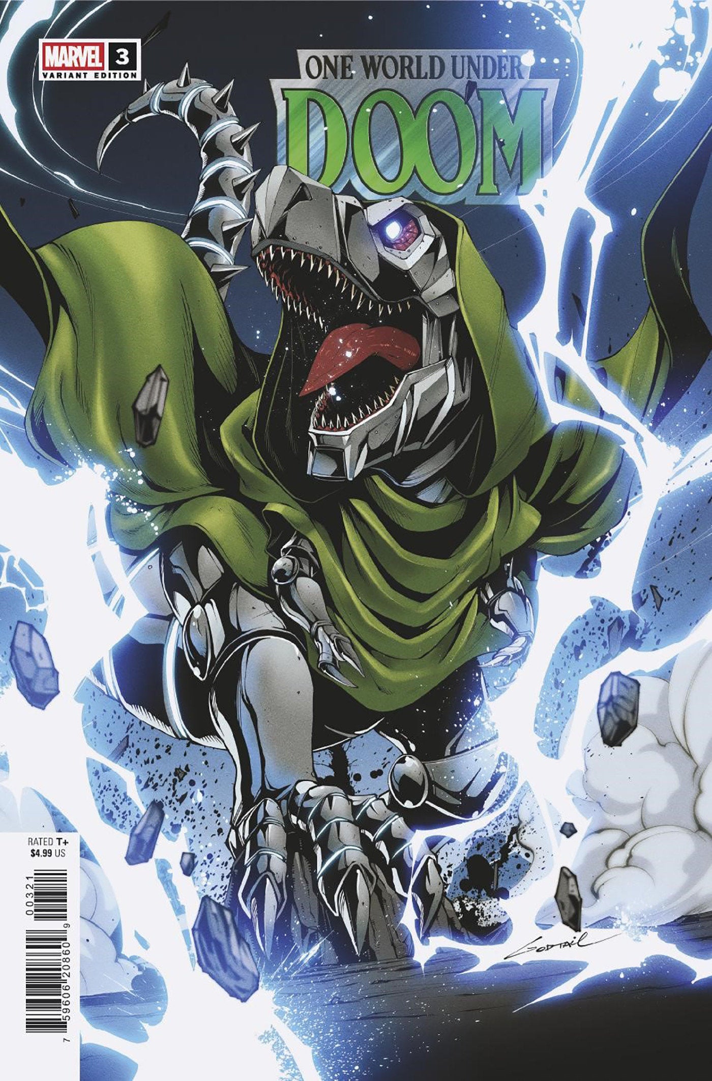 One World Under Doom #3 (Of 9) Godtail Doomasaur Variant | Dragon's Lair Comics and Fantasy Houston TX