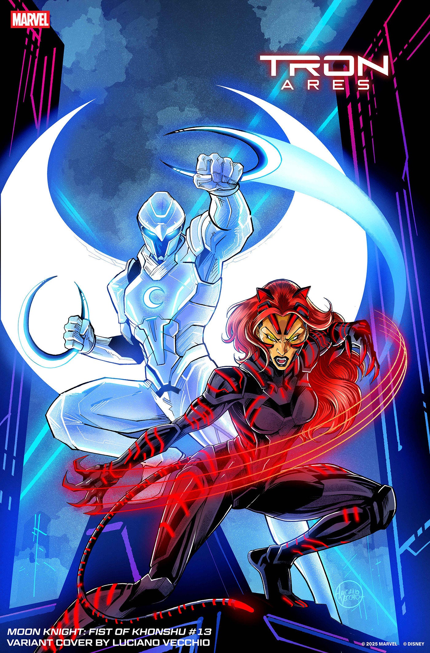 Moon Knight: Fist Of Khonshu #13 Luciano Vecchio Tron: Ares Variant | Dragon's Lair Comics and Fantasy Houston TX