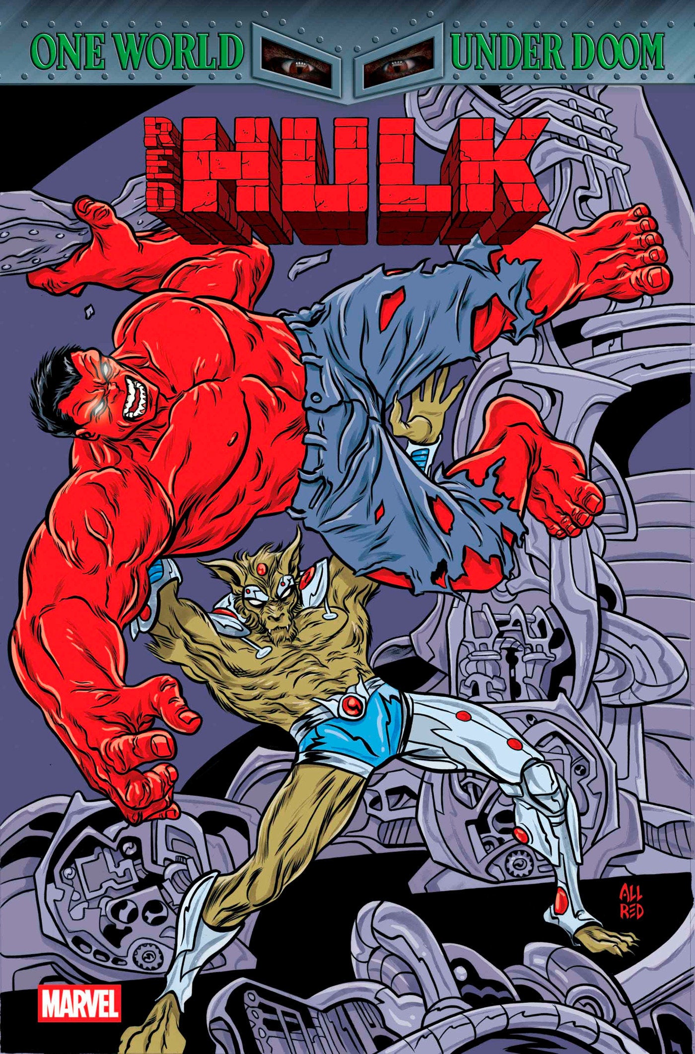 Red Hulk #6 Mike Allred Retrovision Variant [Doom] | Dragon's Lair Comics and Fantasy Houston TX