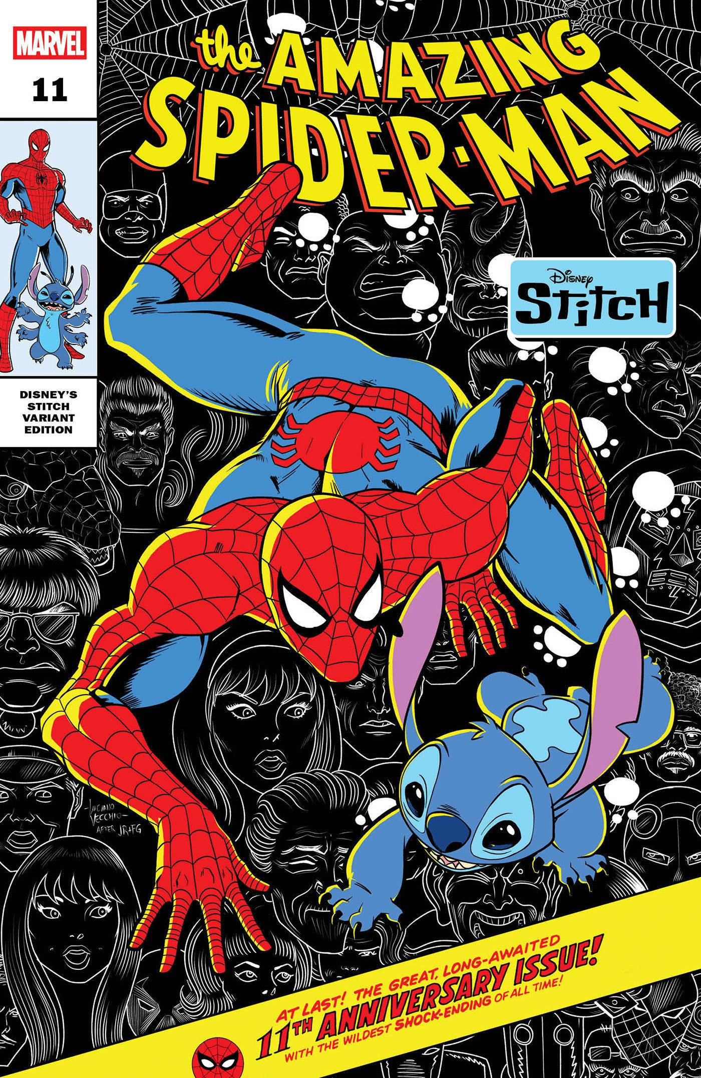 Amazing Spider Man #11 Luciano Vecchio Disney Stitch Variant | Dragon's Lair Comics and Fantasy Houston TX